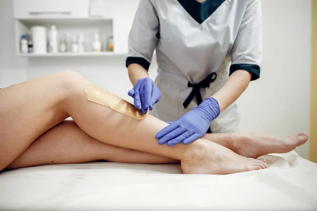 Leg Waxing at a salon