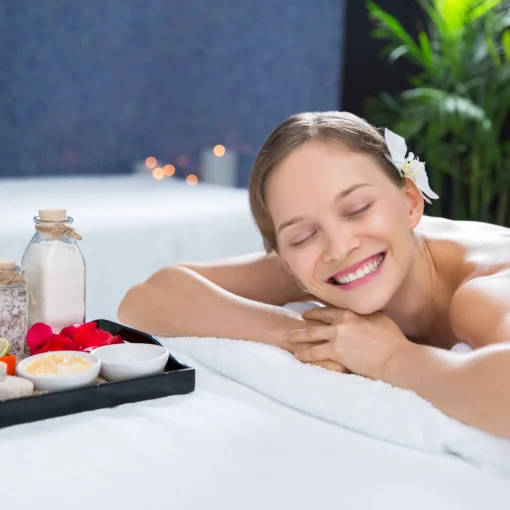 woman lying down for massage therapy