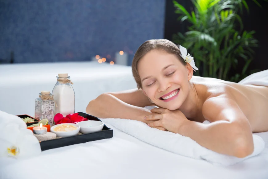 woman lying down for massage therapy
