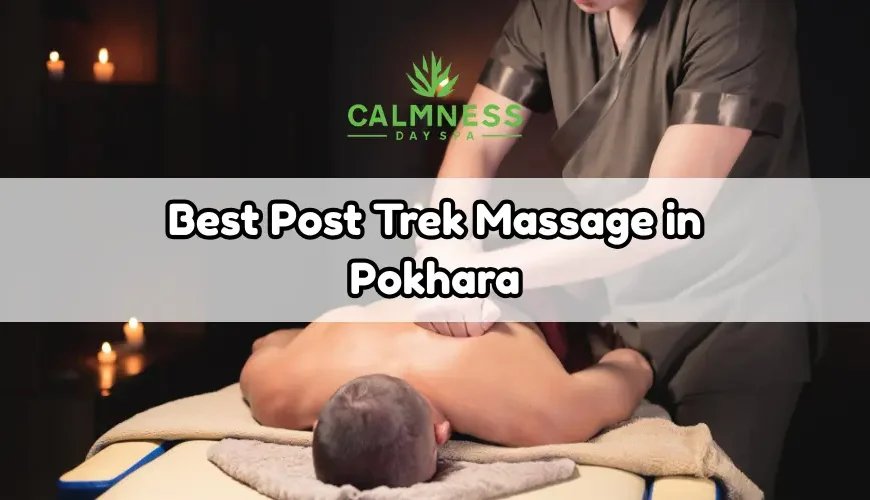 A professional masseur a physiotherapist makes a back post trek massage to a client man in a dark room