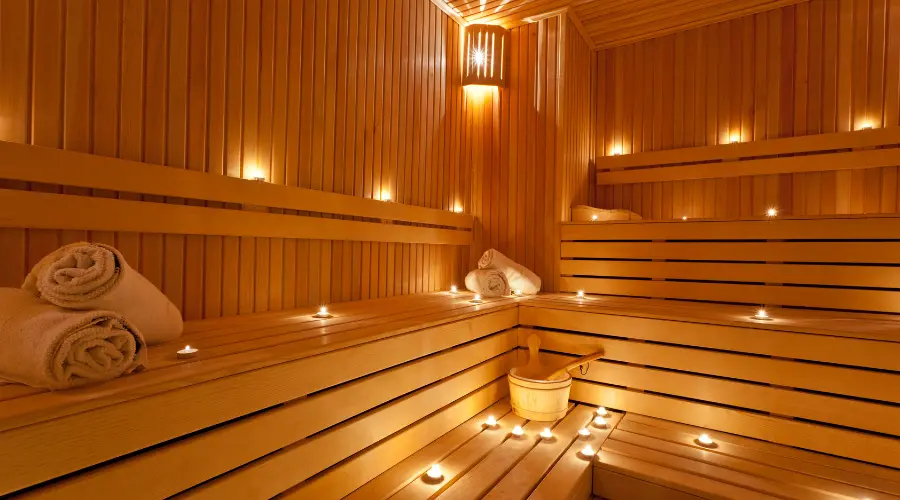 Clean and beautiful interior design of sauna & steam