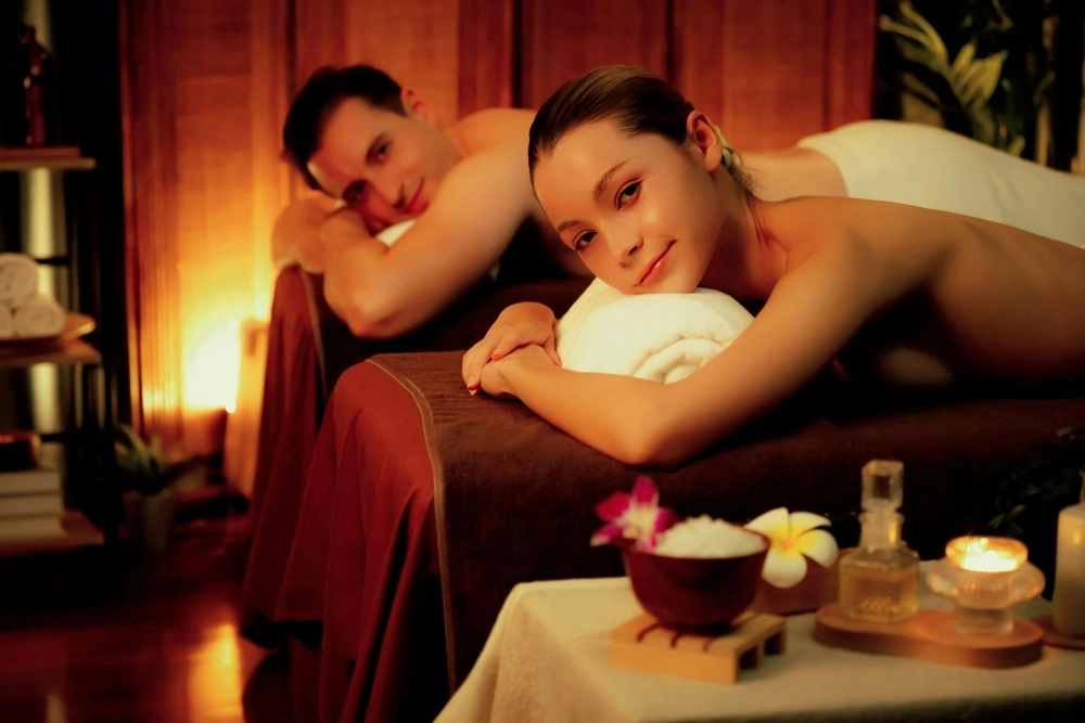 A couple getting couple massage - Couples Spa Packages Near Pokhara
