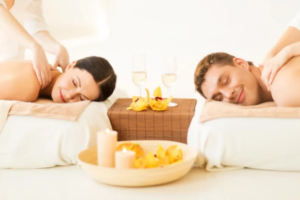 Picture of couple in spa salon getting couple spa packages near pokhara