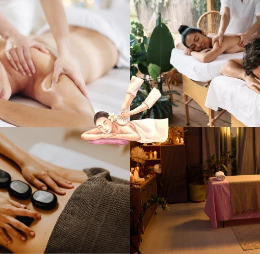 A group of people enjoying massage at a spa